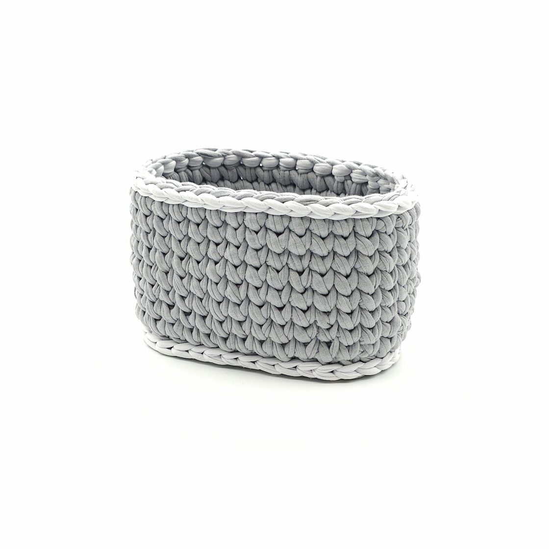 Crocheted storage basket (rectangle, grey)
