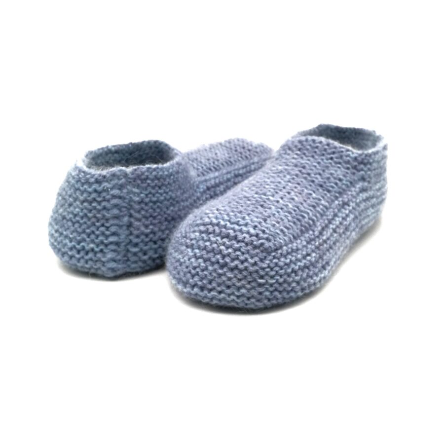 Knitted slippers light blue (size: 37-38)