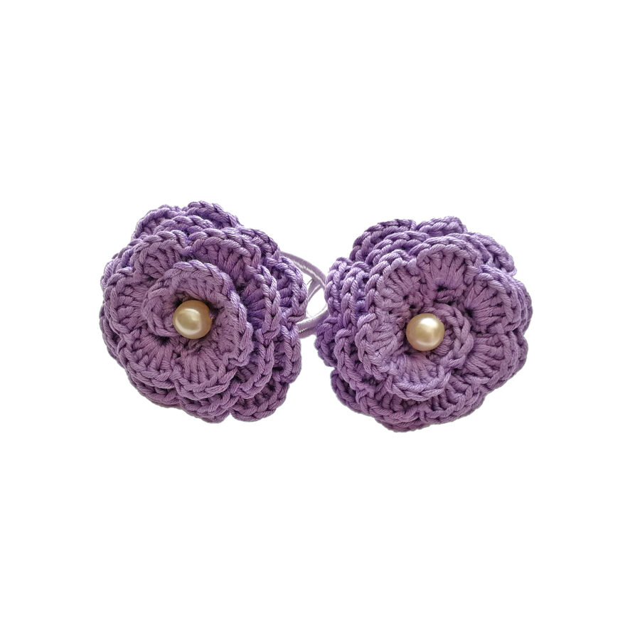Hair bands "Flowers with a bead" (lilac)