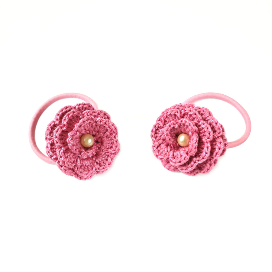 Hair bands "Flowers with a bead" (rose)