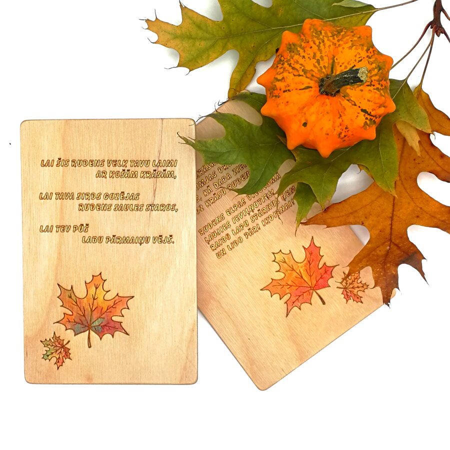 Wooden greeting card "Autumn"