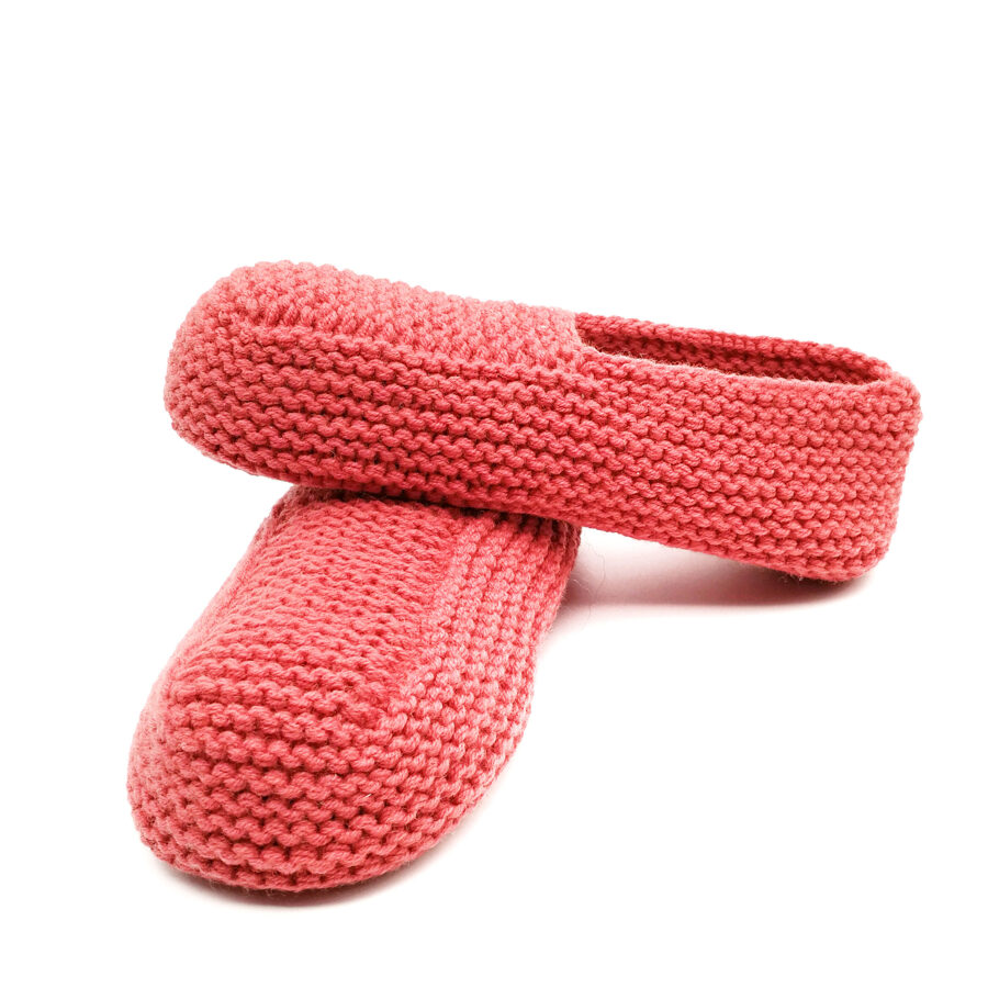 Knitted slippers (pink). Size: 37-38