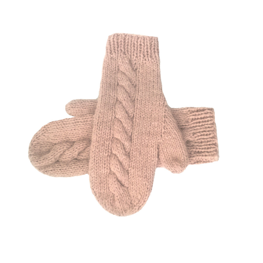 One Color Mittens with braid