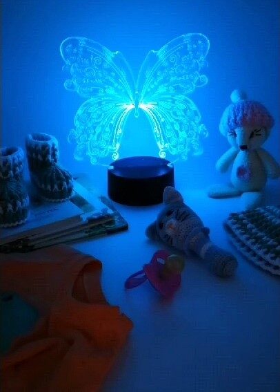 Dekoratīvā naktslampa bērnu istabai "Tauriņš"