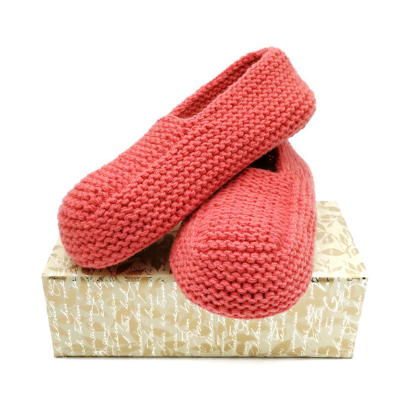 Knitted slippers (pink). Size: 36-37