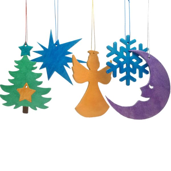 Ziemassvētku egles koka dekors "Krasains ornamentu komplekts" 5 gb
