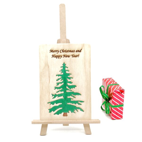 Christmas wooden greeting card "Merry Christmas"