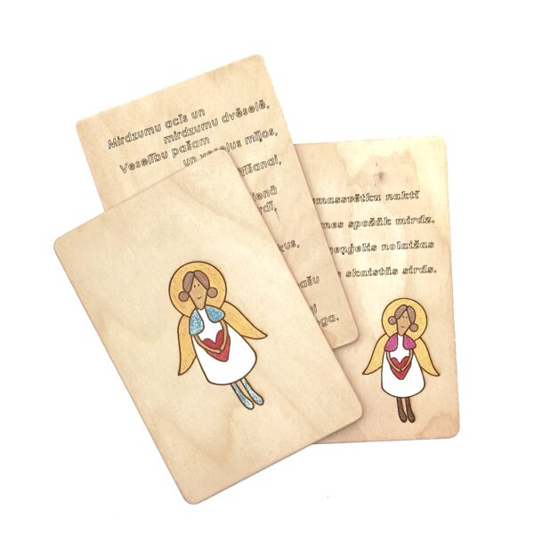 Personalized wooden greeting card "Christmas Angel" 