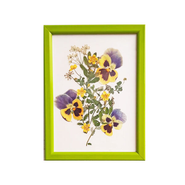 Photoframe with dried flowers "Pansies" 
